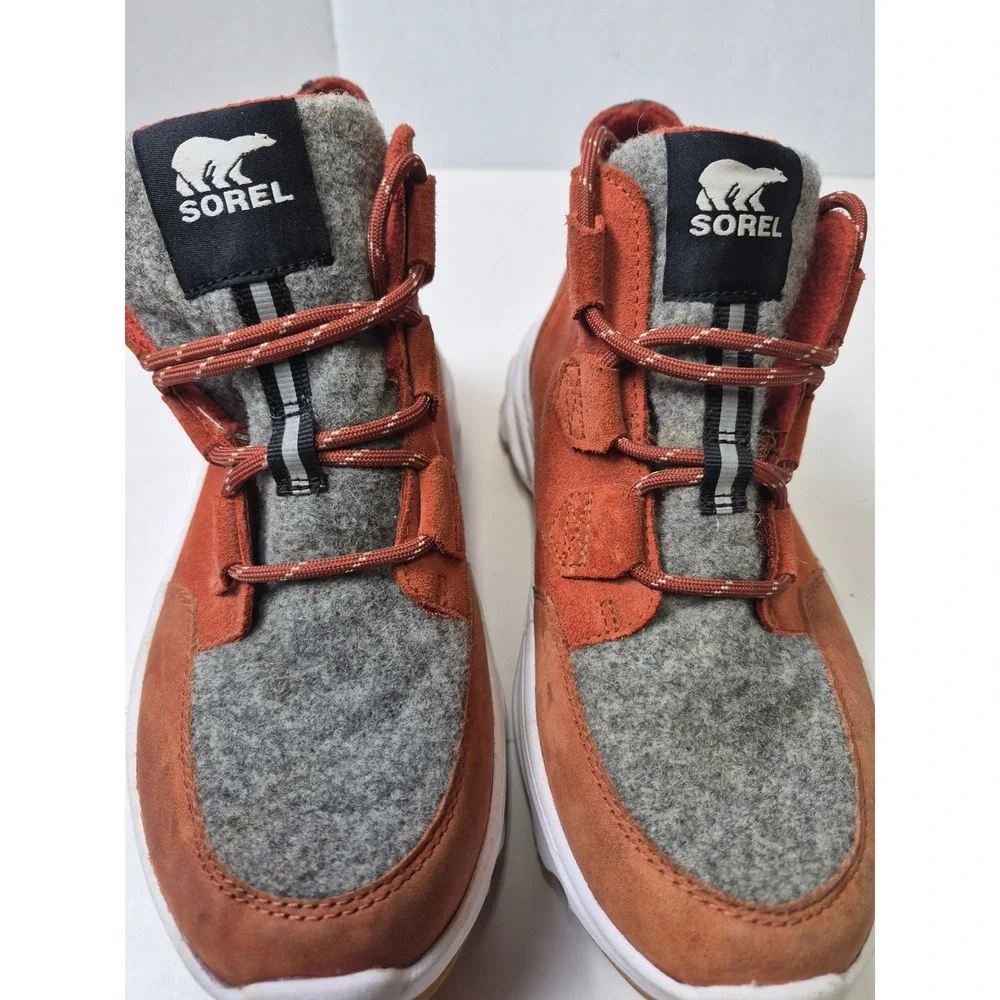 Sorel Kinetic Breakthru Conquest Waterproof Suede Boots Clay Grey NL4903-849 7.5